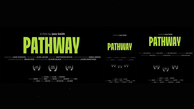 Cinematic Film Title Card, Movie Poster Typography Overlay 262 | Fully Modular Editable Layouts & Easy Text Animator Control to Create Custom Text Animations Without KeyFrames