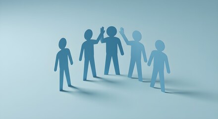 El ganador de un equipo empresarial exitoso da cinco. Formaci&oacute;n de equipos. Copiar espacio para texto.