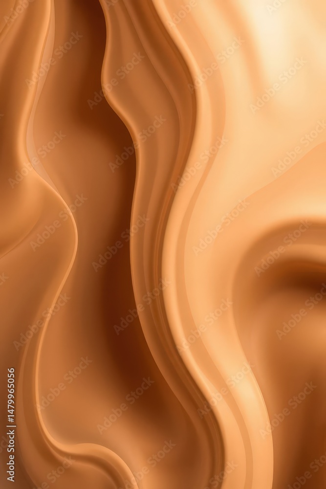 Aufkleber fluid shapes of warm caramel tones flow seamlessly in an abstract composition evoking a sense of tra