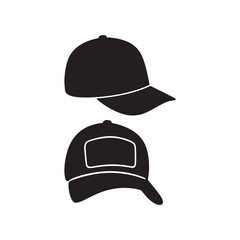 Stylish Cap Silhouette Vector - Black Design on White Background