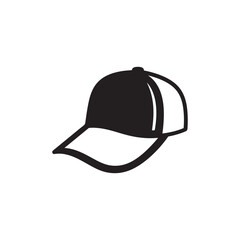 Stylish Cap Silhouette Vector - Black Design on White Background