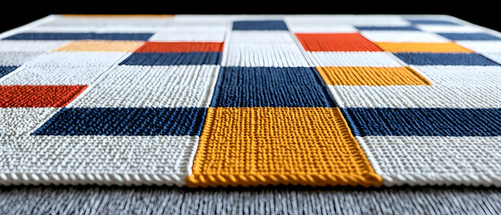 Colorful Geometric Woven Carpet Pattern