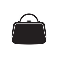 Stylish Clutch Silhouette Vector - Black Color Design on White Background