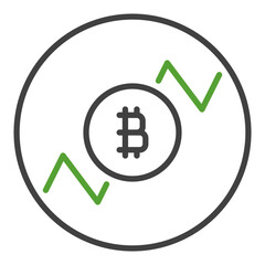 Bitcoin Long Position vector Trading circle shaped icon or sign in thin line style