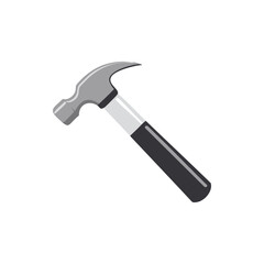 Minimalist Hammer Icon on White Background - Simple Construction Tool Illustration.