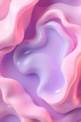 Abstract swirls of soft pink and purple fluid textures creating a dreamlike atmosphere in a modern artistic setting