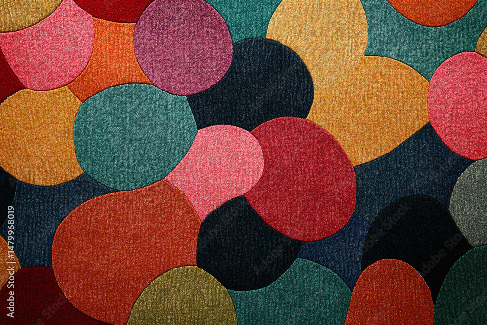 Poster colorful overlapping circles abstract textured design