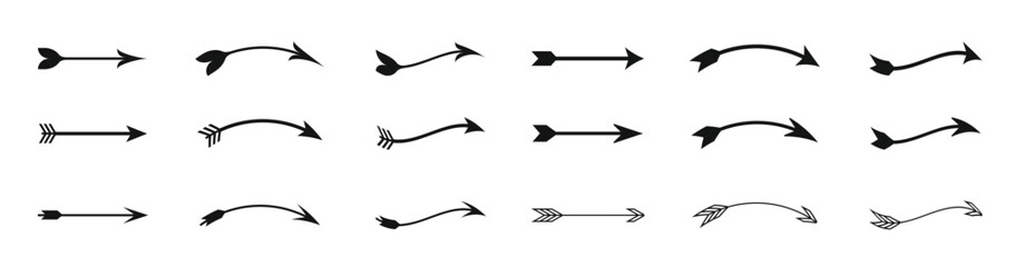 Hipster arrow collection. Vintage arrow or pointer set.