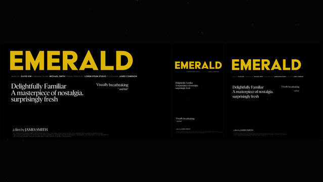 Cinematic Film Title Card, Movie Poster Typography Overlay 282 | Fully Modular Editable Layouts & Easy Text Animator Control to Create Custom Text Animations Without KeyFrames