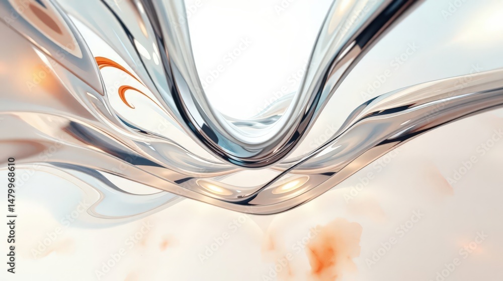 Poster fluid forms intertwine in a mesmerizing dance of light and shadow, evoking a sense of tranquility an
