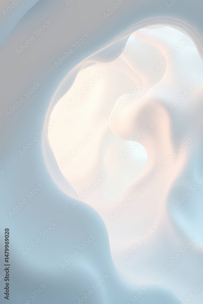 Poster ethereal forms dance in soft light creating a tranquil moment of serenity and beauty in a dreamlike 