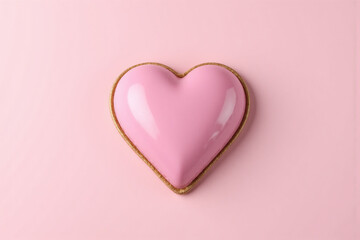 Fototapeta premium pink heart shaped dish on a pink background