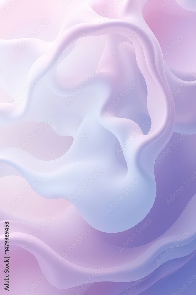 Poster swirling pastel patterns create a dreamy abstract landscape evoking calmness and serenity in an ethe