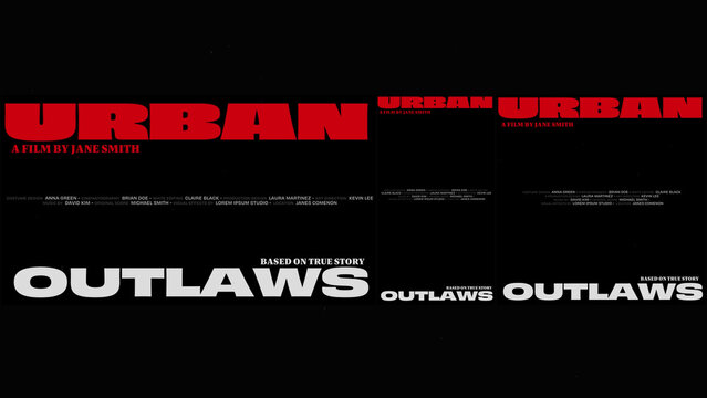 Cinematic Film Title Card, Movie Poster Typography Overlay 287 | Fully Modular Editable Layouts & Easy Text Animator Control to Create Custom Text Animations Without KeyFrames
