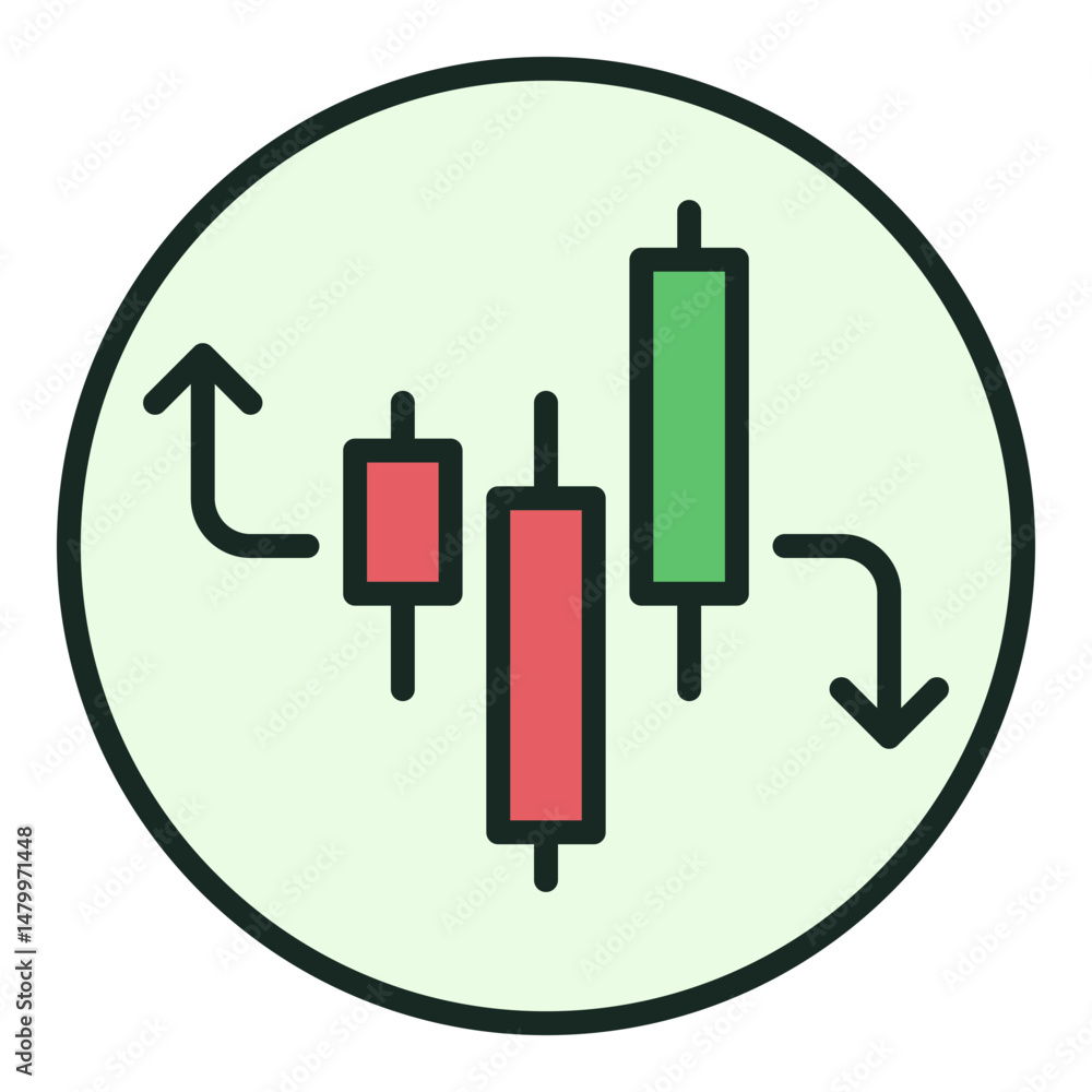 Poster crypto investment and trading vector colored round icon or design element
