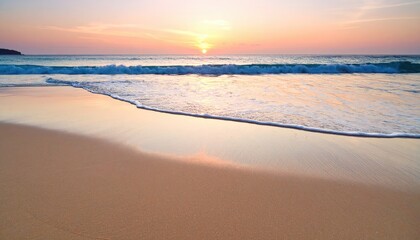 Fototapeta premium Minimalist beach with shallow ripples under morning light