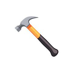 Colorful Hammer Icon on White Background - Minimalist Construction Tool Illustration.