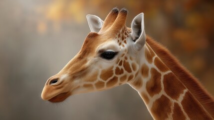 Obraz premium A beautiful watercolor portrait of a classic giraffe showcasing its graceful features and unique patterns in a colorful artistic representation