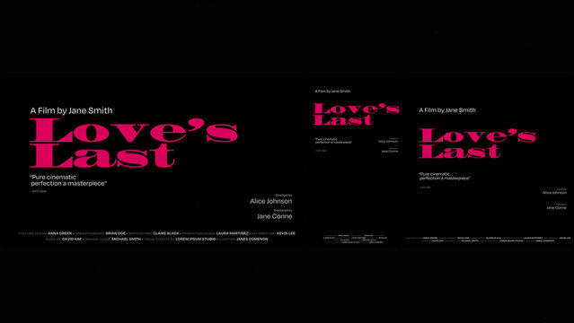 Cinematic Film Title Card, Movie Poster Typography Overlay 295 | Fully Modular Editable Layouts & Easy Text Animator Control to Create Custom Text Animations Without KeyFrames