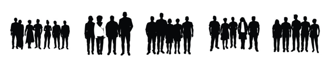  Set of General Adult People Silhouette, vector on isolated white background.