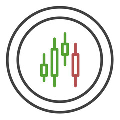 Crypto Trading vector Candlestick Chart linear round icon or symbol