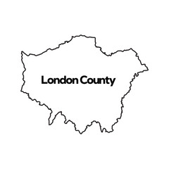 Obraz premium Greater London vector silhouette map isolated on white background template. London map of main town in United Kingdom and in England county