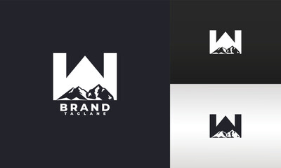 letter w and mountains logo