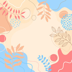 Spring background with beautiful. Hand drawn colourful art background design.