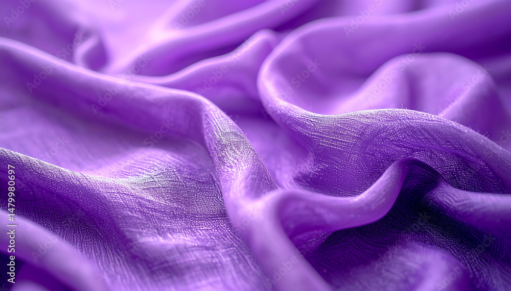 Poster soft, flowing purple fabric with delicate textures and subtle sheen, creating an elegant and soothin