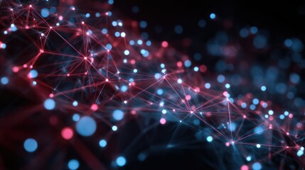 Obraz premium Abstract Network Connections: A Digital Visualization of Interconnectivity