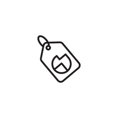 Fototapeta premium A simple line art icon of a price tag with a stylized 