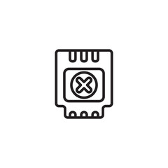 A simple line art icon of a stylized ticket or voucher with perforations. An 