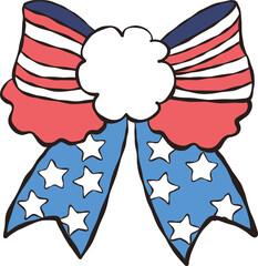 America flag Bow PNG, Trendy Shirt Design, Coquette Design Pattern, Independence Day bow.