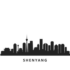Fototapeta premium Shenyang Skyline Silhouette with China, and Cityscape.