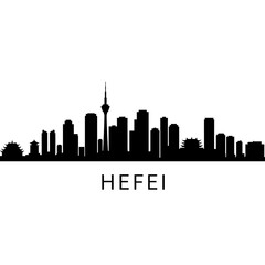 Obraz premium Hefei China Skyline Silhouette Vector.