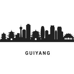 Fototapeta premium Guiyang city skyline silhouette with vector.