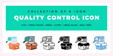 Pack of 6 Vector Quality Control icon
