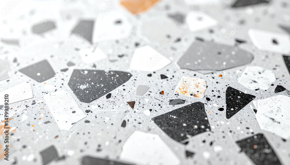 Aufkleber a close-up view of a textured surface featuring various shapes and colors, predominantly in shades o