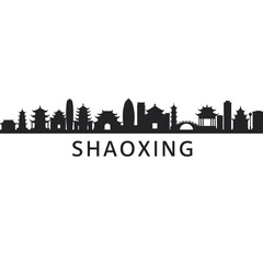 Shaoxing with China City Skyline Silhouette.