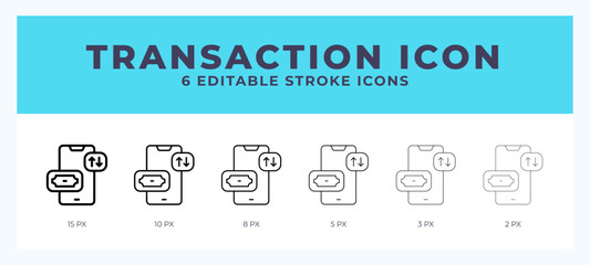 Transaction icon with different stroke. Vector illustration.