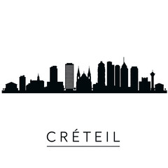 Naklejka premium Crteil Skyline City Silhouette France Vector.