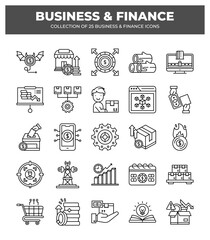 Collection of 25 Business and Finance Icons