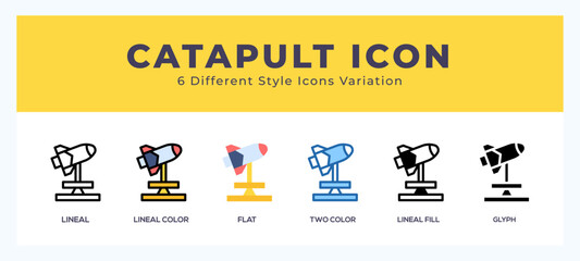 Catapult set of simple icons great for web. app. presentation and more.