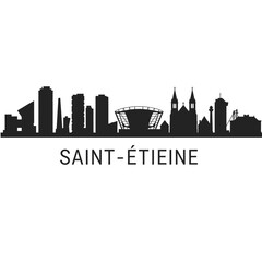 Obraz premium Sainttienne Skyline France Silhouette.