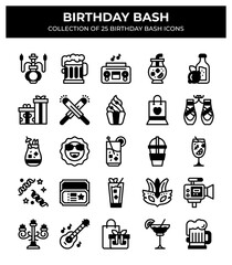 Birthday Bash. Collection of 25 Birthday Party Icons