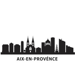 Naklejka premium AixenProvence Skyline Silhouette with France.