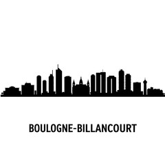 Naklejka premium BoulogneBillancourt France Skyline Silhouette Vector.