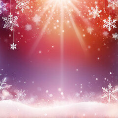 Luminous Winter Festive Backdrop with Delicate Snowflakes and Bokeh Highlights,AI