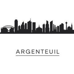 Obraz premium Argenteuil France Skyline Silhouette with Cityscape.