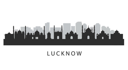 Fototapeta premium Lucknow Skyline India City Silhouette.